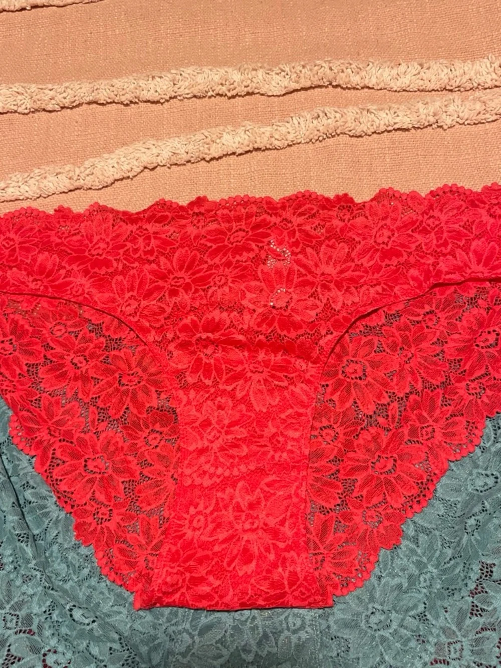 Old Navy Lace Bikini Panties in Red, Teal, Burgundy